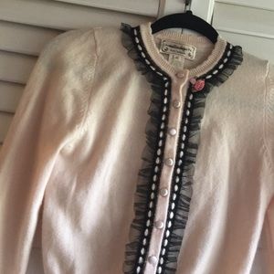Nanette Lepore Cashmere XS Sweater Pink buttons
